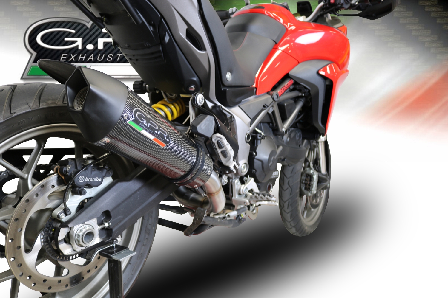 Pot echappement compatible avec Ducati Multistrada 950 2017-2020, Gpe Ann. Poppy, Système demi complet homologué,pas légal pour les marchés européens, y compris db killer amovible 