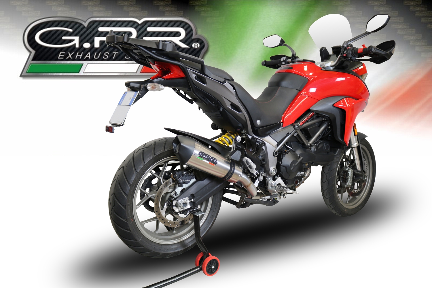 Pot echappement compatible avec Ducati Multistrada 950 2017-2020, Gpe Ann. Titanium, Système demi complet homologué,pas légal pour les marchés européens, y compris db killer amovible 
