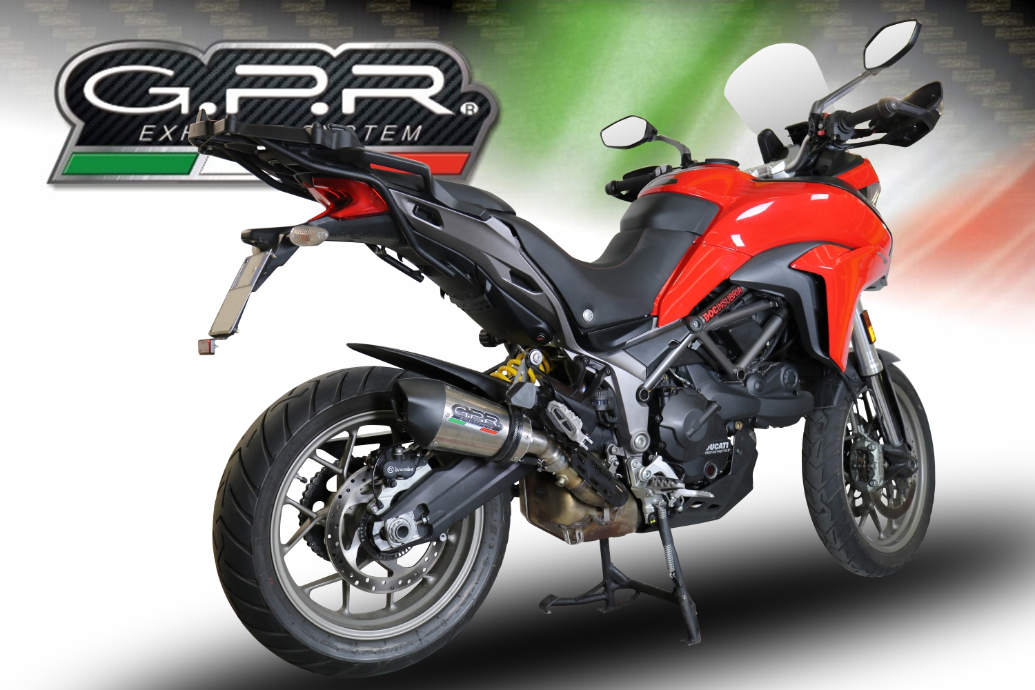 Exhaust compatible with Ducati Multistrada 950 V2 S 2021-2024, GP Evo4 Titanium, Slip-on exhaust including removable db killer and link pipe 