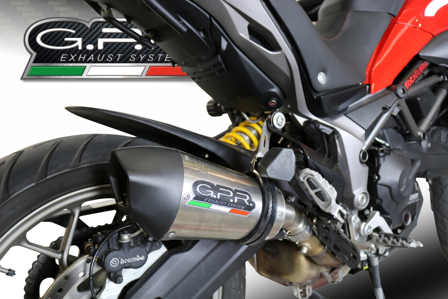 Exhaust compatible with Ducati Multistrada 950 V2 S 2021-2024, GP Evo4 Titanium, Slip-on exhaust including removable db killer and link pipe 