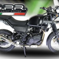 Exhaust compatible with Royal Enfield Himalayan 410 DIAM 42.5 2017-2020, Vintacone, Slip-on exhaust including link pipe and removable db killer 