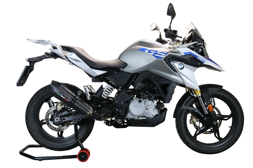 Pot echappement compatible avec Bmw G 310 Gs 2022-2024, Gpe Ann. Poppy, Pot échappement complet, non légal pour les pays de l'UE, avec db killer amovible 