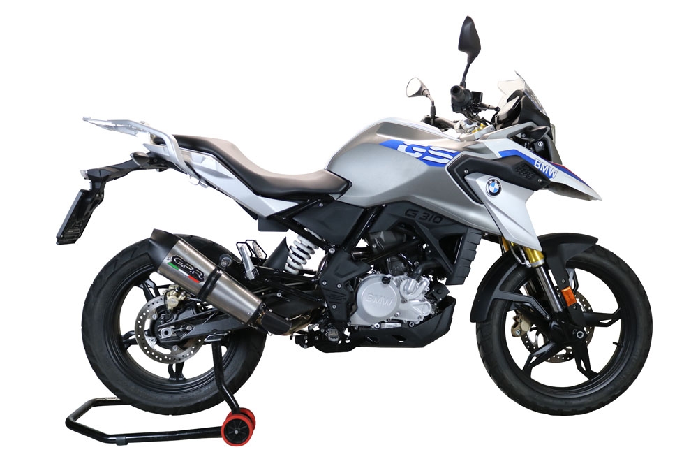 Pot echappement compatible avec Bmw G 310 Gs 2017-2021, GP Evo4 Titanium, Pot échappement complet, non légal pour les pays de l'UE, avec db killer amovible 