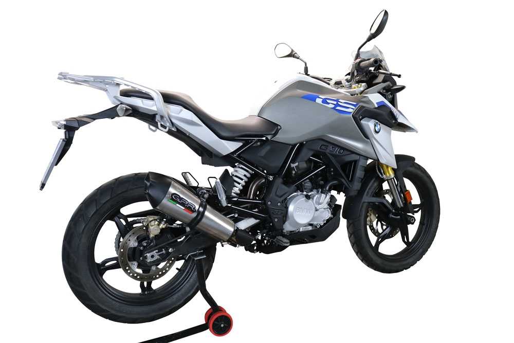 Pot echappement compatible avec Bmw G 310 Gs 2017-2021, GP Evo4 Titanium, Pot échappement complet, non légal pour les pays de l'UE, avec db killer amovible 