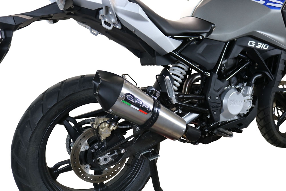 Pot echappement compatible avec Bmw G 310 Gs 2017-2021, GP Evo4 Titanium, Pot échappement complet, non légal pour les pays de l'UE, avec db killer amovible 