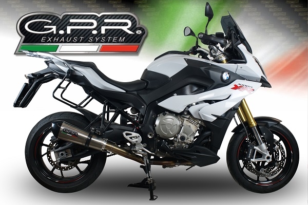 Exhaust compatible with Bmw S1000XR 2017-2019, Gpe Ann. titanium, Slip-on exhaust including link pipe 