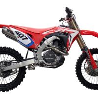 Exhaust compatible with Honda Crf 450 RWE 2019-2019, Pentacross Full Titanium, Full system exhaust, including dual silencers, removable db killers/spark arrestors 