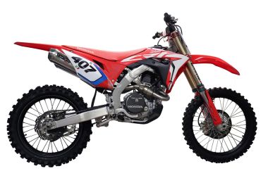 Exhaust compatible with Honda CRF250R CRF250RX RS-9T 2018-2021, Pentacross Full Titanium, Full system exhaust, including dual silencers, removable db killers/spark arrestors 