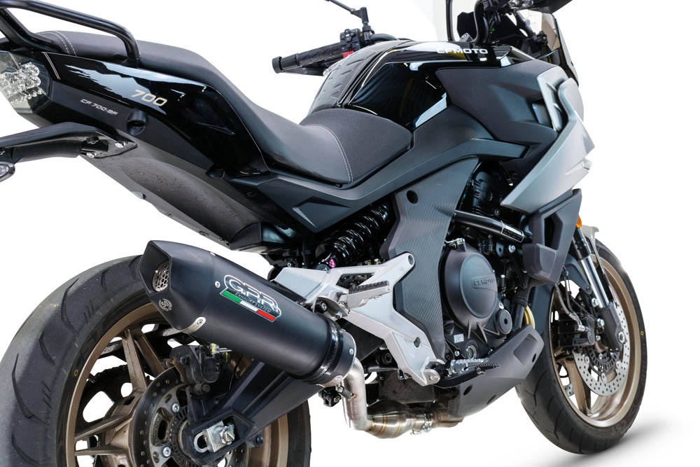 Pot echappement compatible avec Cf Moto 700 Mt 2023-2024, Gpe Ann. Black titanium, Pot Echappement homologué pour les marchés non européens 