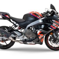 Pot echappement compatible avec Aprilia RS 457 2024-2025, Gpe Ann. Black titanium, Pot Echappement homologué pour les marchés non européens 