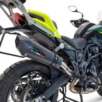 Exhaust compatible with Benelli Trk 702 X 2023-2024, GP Evo4 Black Titanium, Slip-on exhaust including removable db killer and link pipe 