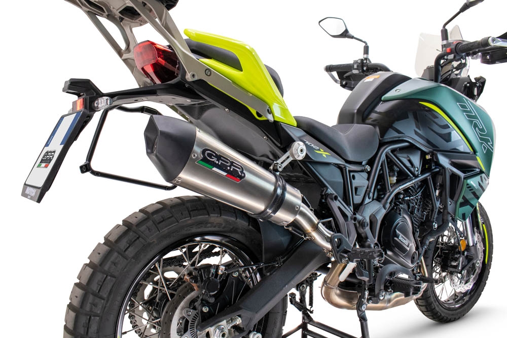 Pot echappement compatible avec Benelli Trk 702 X 2023-2024, Gpe Ann. titanium, Pot Echappement homologué pour les marchés non européens 