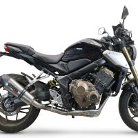 Pot echappement compatible avec Honda Cb 650 F 2017-2018, Gpe Ann. Titanium, Pot échappement complet, non légal pour les pays de l'UE, avec db killer amovible 