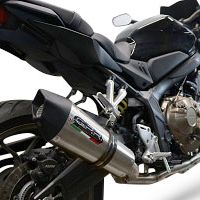 Pot echappement compatible avec Honda Cb 650 F 2017-2018, Gpe Ann. Titanium, Pot échappement complet, non légal pour les pays de l'UE, avec db killer amovible 