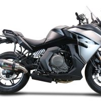 Exhaust compatible with Cf Moto 650 Gt 2022-2024, GP Evo4 Titanium, Slip-on exhaust including removable db killer and link pipe 