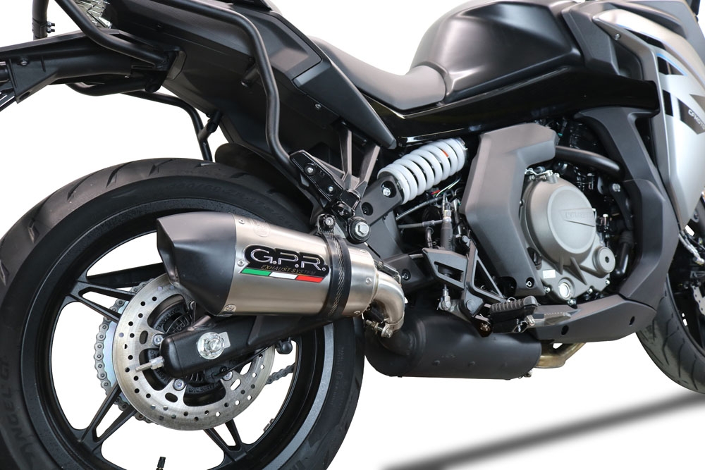 Exhaust compatible with Cf Moto 650 Gt 2022-2024, GP Evo4 Titanium, Slip-on exhaust including removable db killer and link pipe 