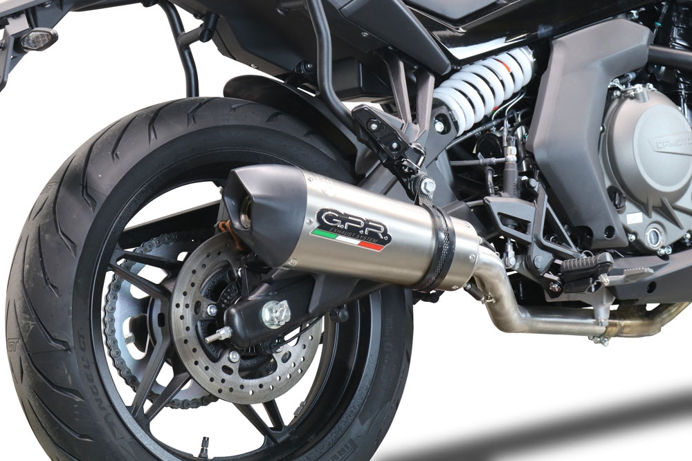 Pot echappement compatible avec Cf Moto 650 Gt 2022-2024, Gpe Ann. Titanium, Système demi complet homologué,pas légal pour les marchés européens, y compris db killer amovible 