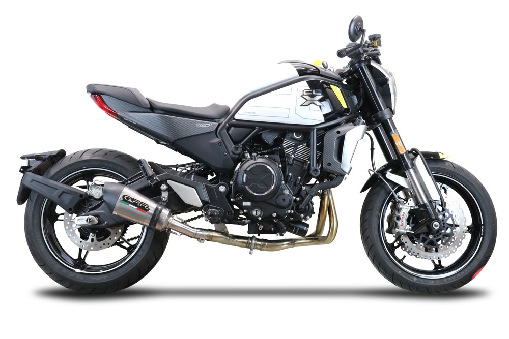 Pot echappement compatible avec Cf Moto 700 CL-X Heritage 2022-2024, Gpe Ann. titanium, Système demi complet homologué,pas légal pour les marchés européens, y compris db killer amovible 