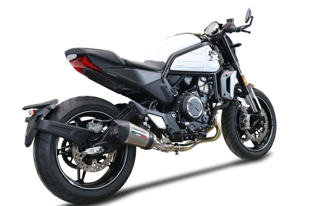 Pot echappement compatible avec Cf Moto 700 CL-X Heritage 2022-2024, Gpe Ann. titanium, Système demi complet homologué,pas légal pour les marchés européens, y compris db killer amovible 