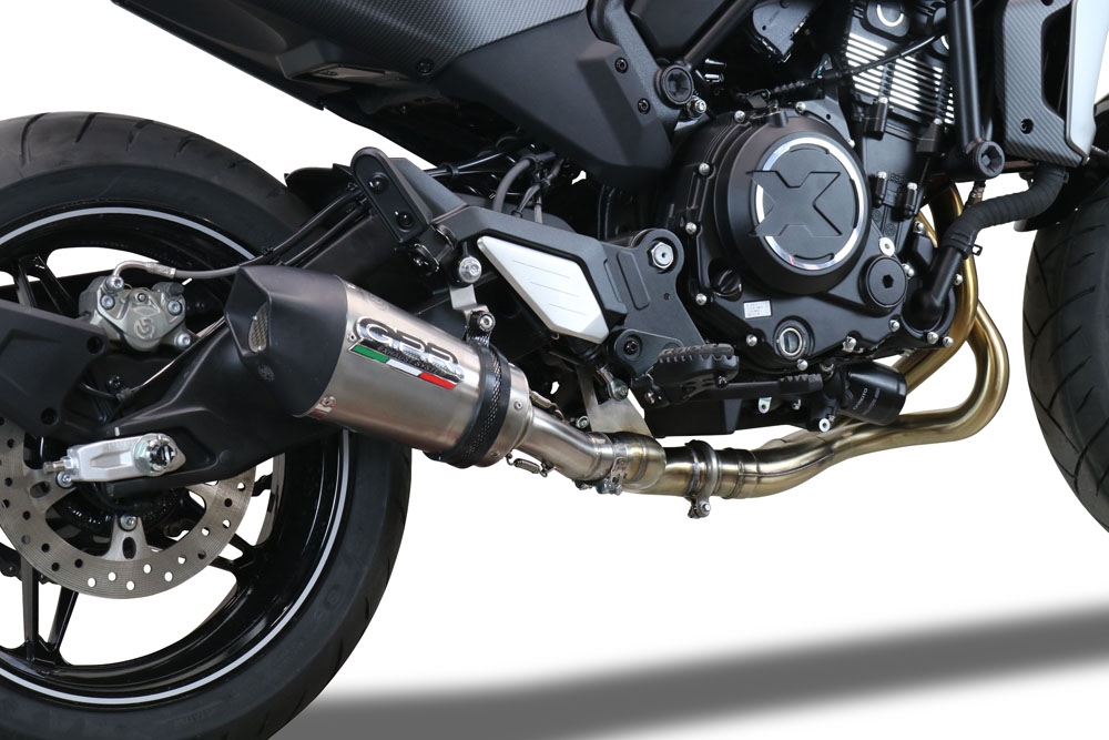 Pot echappement compatible avec Cf Moto 700 CL-X Heritage 2022-2024, Gpe Ann. titanium, Système demi complet homologué,pas légal pour les marchés européens, y compris db killer amovible 