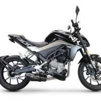 Pot echappement compatible avec Cf Moto 300 NK 2022-2024, GP Evo4 Poppy, Pot échappement complet, non légal pour les pays de l'UE, avec db killer amovible 