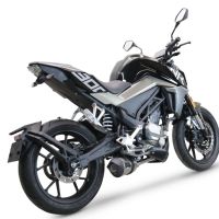 Pot echappement compatible avec Cf Moto 300 NK 2022-2024, GP Evo4 Titanium, Pot échappement complet, non légal pour les pays de l'UE, avec db killer amovible 