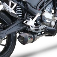 Pot echappement compatible avec Cf Moto 300 NK 2022-2024, GP Evo4 Titanium, Pot échappement complet, non légal pour les pays de l'UE, avec db killer amovible 