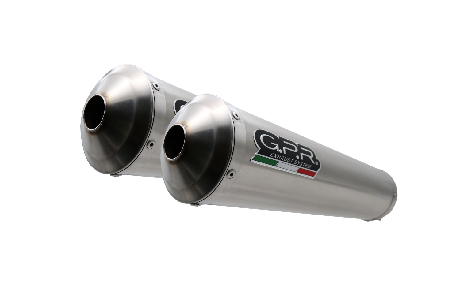 Exhaust compatible with Yamaha MT01 2005-2011, Inox Tondo, Dual slip-on including removable db killers and link pipes 