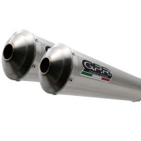Exhaust compatible with Yamaha MT01 2005-2011, Inox Tondo, Dual slip-on including removable db killers and link pipes 