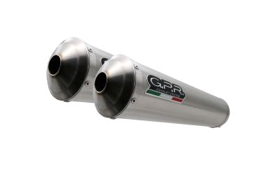 Exhaust compatible with Yamaha MT01 2005-2011, Inox Tondo, Dual slip-on including removable db killers and link pipes 