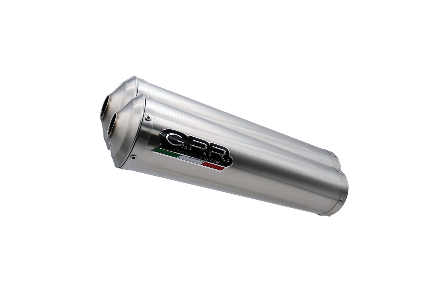 Exhaust compatible with Yamaha MT01 2005-2011, Inox Tondo, Dual slip-on including removable db killers and link pipes 