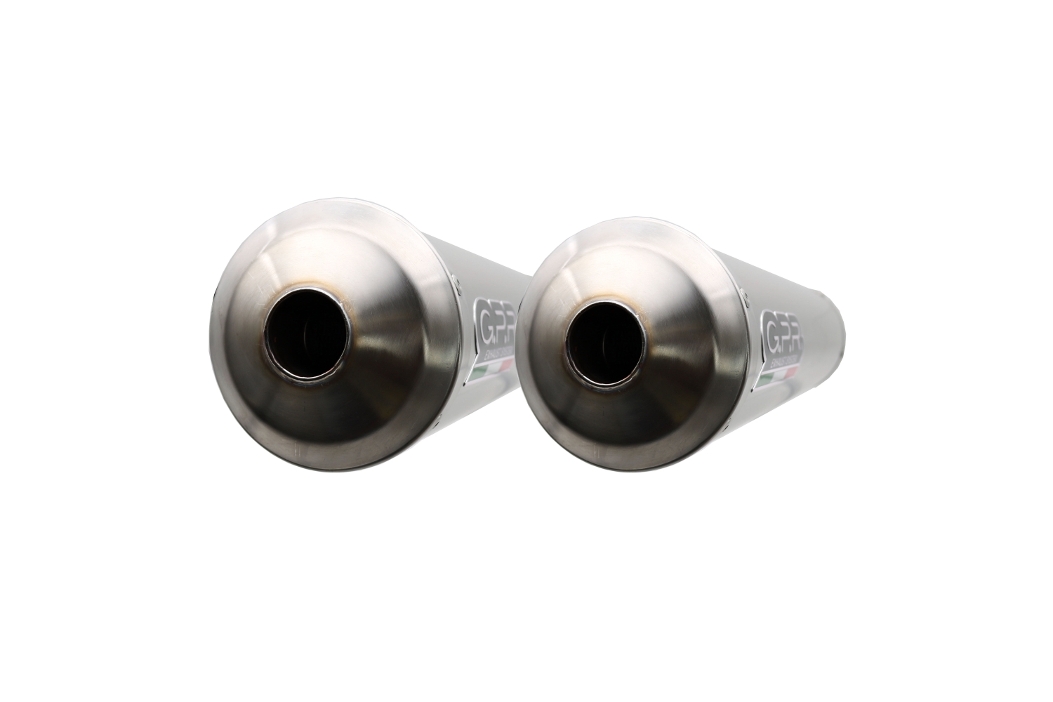 Exhaust compatible with Yamaha MT01 2005-2011, Inox Tondo, Dual slip-on including removable db killers and link pipes 