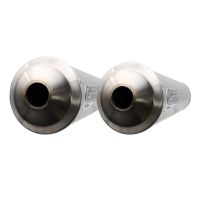 Exhaust compatible with Yamaha MT01 2005-2011, Inox Tondo, Dual slip-on including removable db killers and link pipes 