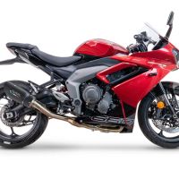 Exhaust compatible with Triumph Daytona 660 2023-2025, Gpe Ann. Black titanium, Full system exhaust, including removable db killer 