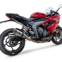 Pot echappement compatible avec Triumph Daytona 660 2023-2025, Gpe Ann. titanium, Pot échappement complet, non légal pour les pays de l'UE, avec db killer amovible 