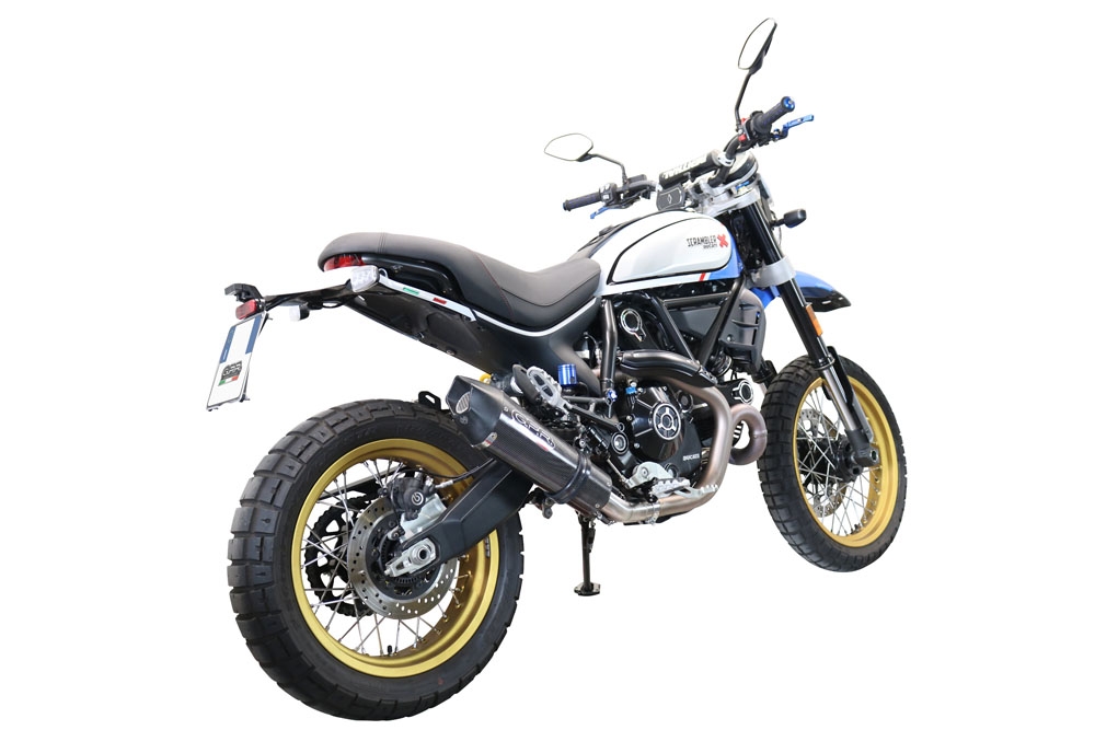 Pot echappement compatible avec Ducati Scrambler 800 Desert Sled -DS Fasthouse 2021-2024, Gpe Ann. Poppy, Pot Echappement homologué pour les marchés non européens 