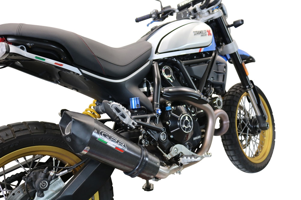 Pot echappement compatible avec Ducati Scrambler 800 Desert Sled -DS Fasthouse 2021-2024, Gpe Ann. Poppy, Pot Echappement homologué pour les marchés non européens 