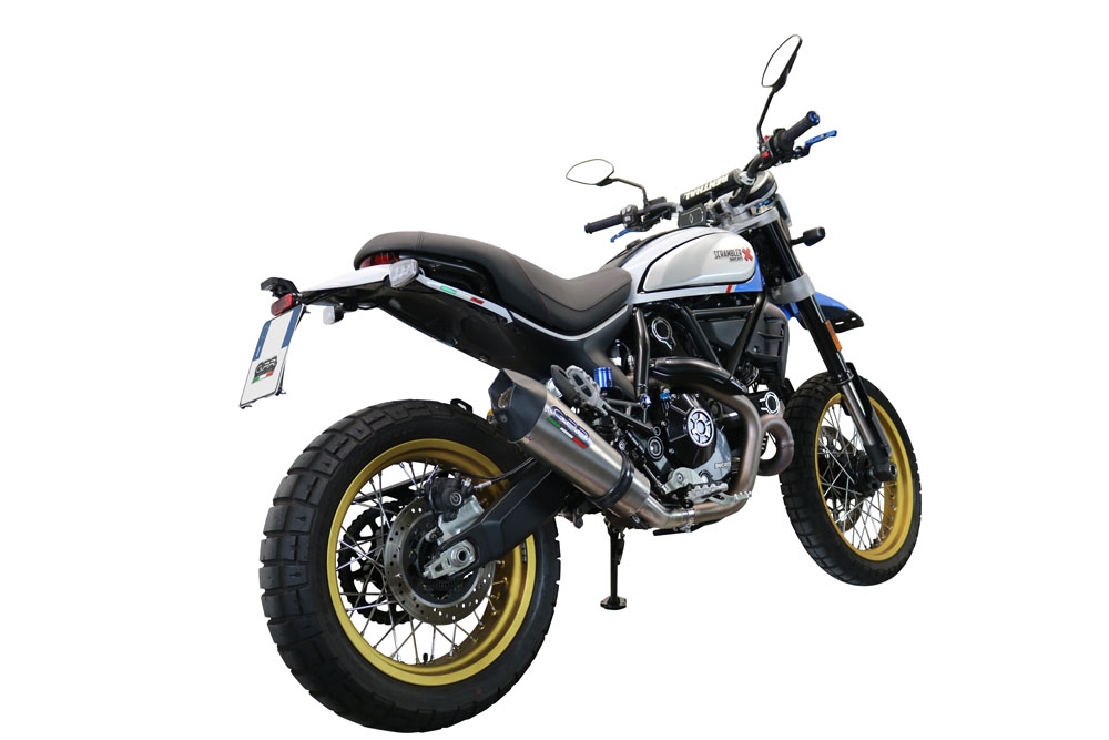 Pot echappement compatible avec Ducati Scrambler 800 Desert Sled -DS Fasthouse 2021-2024, Gpe Ann. Titanium, Pot Echappement homologué pour les marchés non européens 