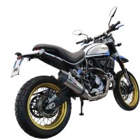 Pot echappement compatible avec Ducati Scrambler 800 Desert Sled -DS Fasthouse 2021-2024, Gpe Ann. Titanium, Pot Echappement homologué pour les marchés non européens 