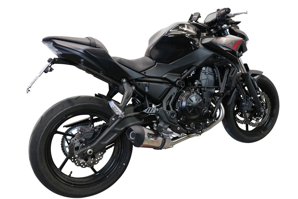 Pot echappement compatible avec Kawasaki Z 650 2017-2020, Gpe Ann. Titanium, Pot échappement complet, non légal pour les pays de l'UE, avec db killer amovible 