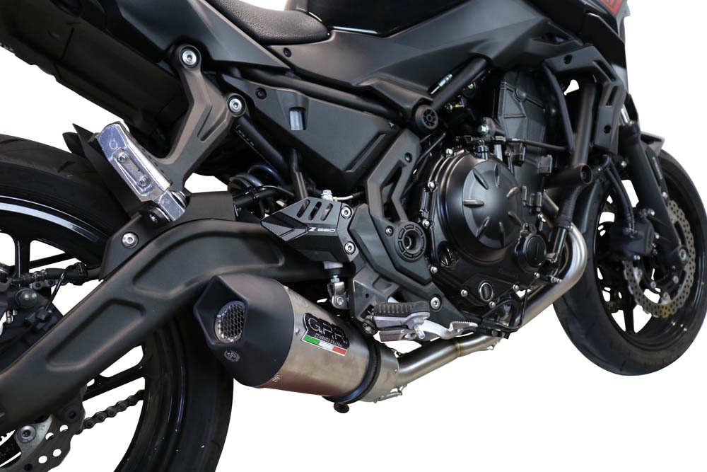 Pot echappement compatible avec Kawasaki Z 650 2017-2020, Gpe Ann. Titanium, Pot échappement complet, non légal pour les pays de l'UE, avec db killer amovible 