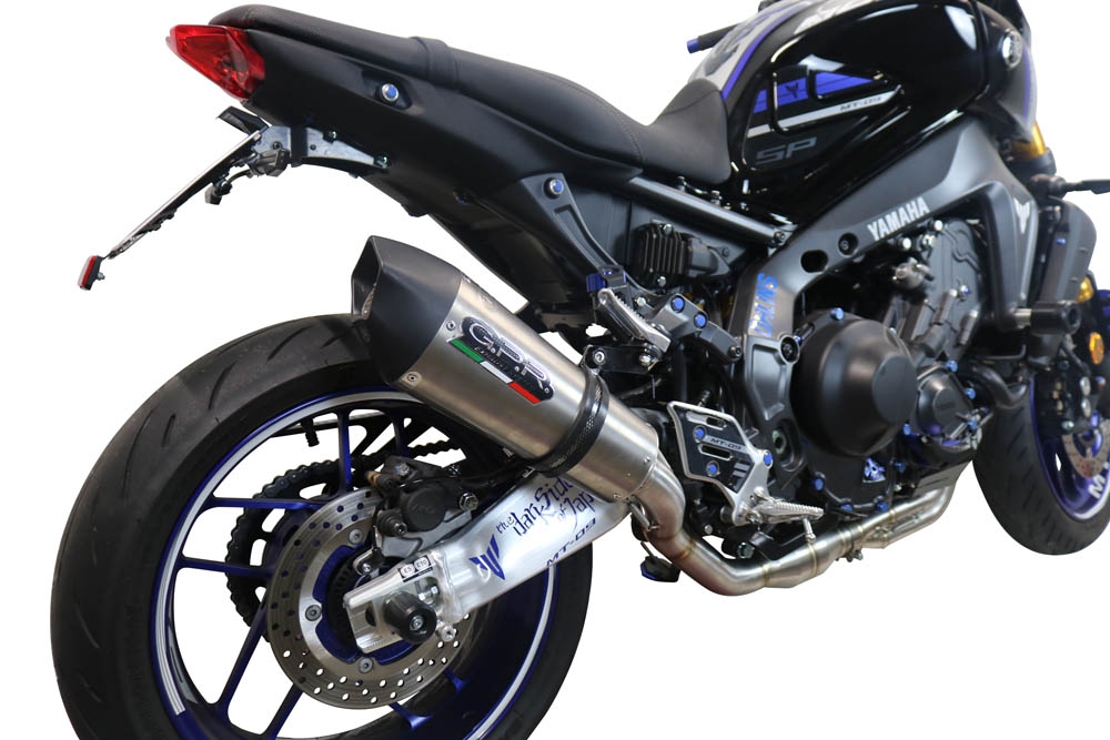 Pot echappement compatible avec Yamaha Mt-09 2021-2023, Gpe Ann. titanium, Pot échappement complet, non légal pour les pays de l'UE, avec db killer amovible 