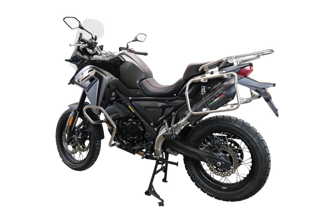 Exhaust compatible with Voge 650DSX 2021-2024, Gpe Ann. Poppy, Slip-on exhaust including link pipe and removable db killer 