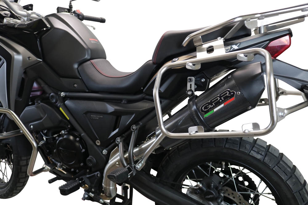 Exhaust compatible with Voge 650DSX 2021-2024, Gpe Ann. Poppy, Slip-on exhaust including link pipe and removable db killer 
