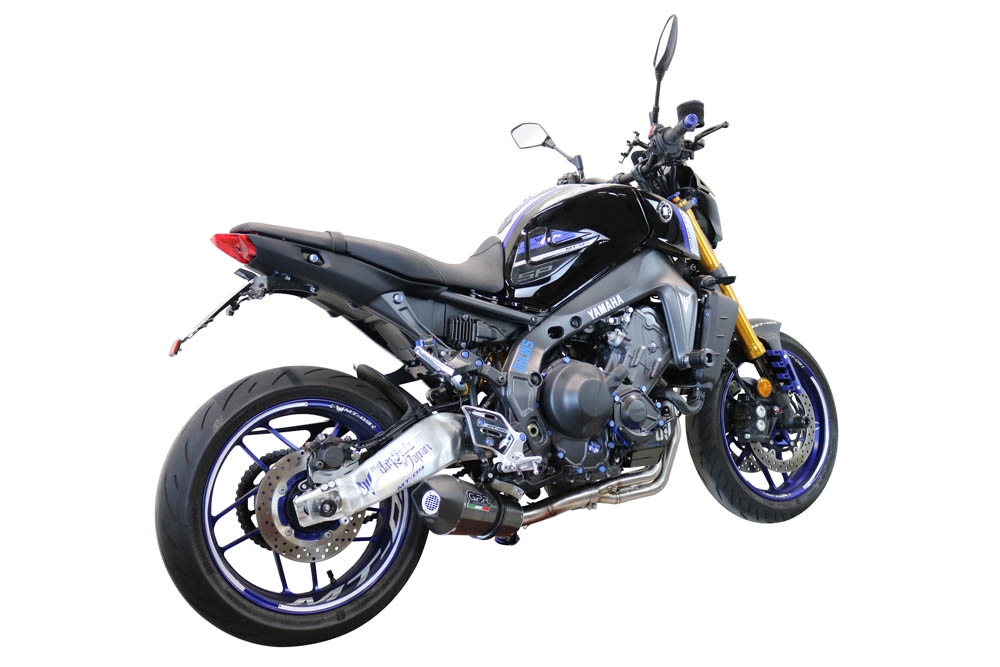 Pot echappement compatible avec Yamaha Mt-09 2021-2024, Gpe Ann. Poppy, Pot échappement complet, non légal pour les pays de l'UE, avec db killer amovible 
