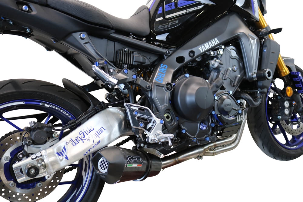 Pot echappement compatible avec Yamaha Mt-09 2021-2024, Gpe Ann. Poppy, Pot échappement complet, non légal pour les pays de l'UE, avec db killer amovible 