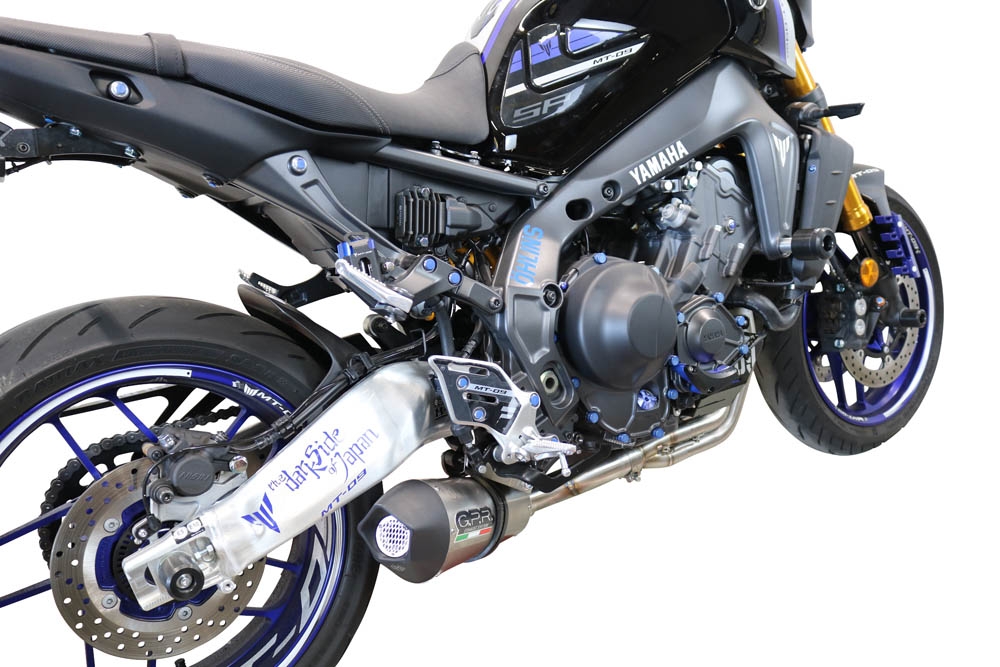 Pot echappement compatible avec Yamaha Mt-09 2021-2024, Gpe Ann. titanium, Pot échappement complet, non légal pour les pays de l'UE, avec db killer amovible 