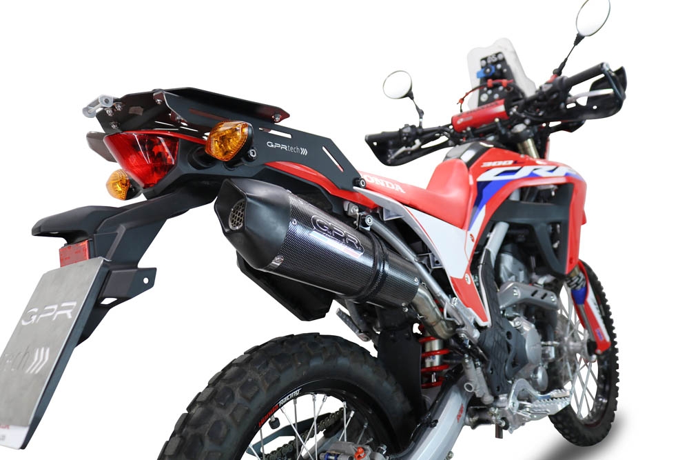 Pot echappement compatible avec Honda Crf 300 L - Rally 2021-2024, Gpe Ann. Poppy, Pot Echappement homologué pour les marchés non européens 