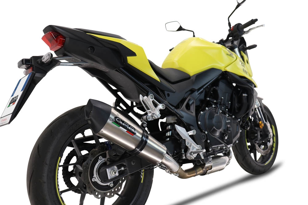 Exhaust compatible with Honda CB 750 Hornet 2023-2024, GP Evo4 Titanium, Slip-on exhaust including removable db killer and link pipe 
