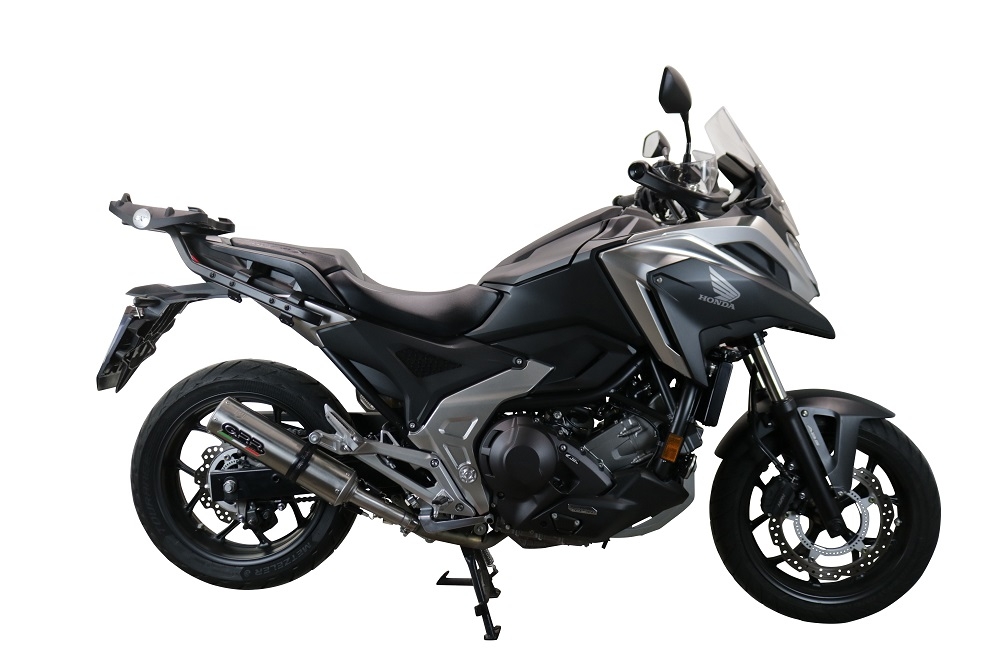 Exhaust compatible with Honda NC750X NC750S DCT 2014-2015, Gpe Ann. titanium, Slip-on exhaust including removable db killer and link pipe 